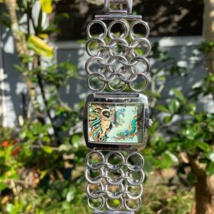 Ed Hardy Stainless Steel Link Watch with Box